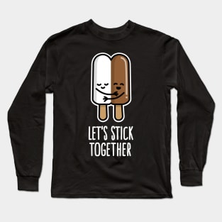 Let's stick together interracial couple popsicle mixed marriage Long Sleeve T-Shirt